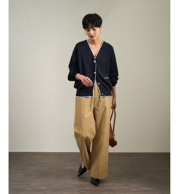 SALON adam et rope'「【WEB限定】メタルボタンスウェットライクラインカーディガン 2［新色追加］」|カーディガン|