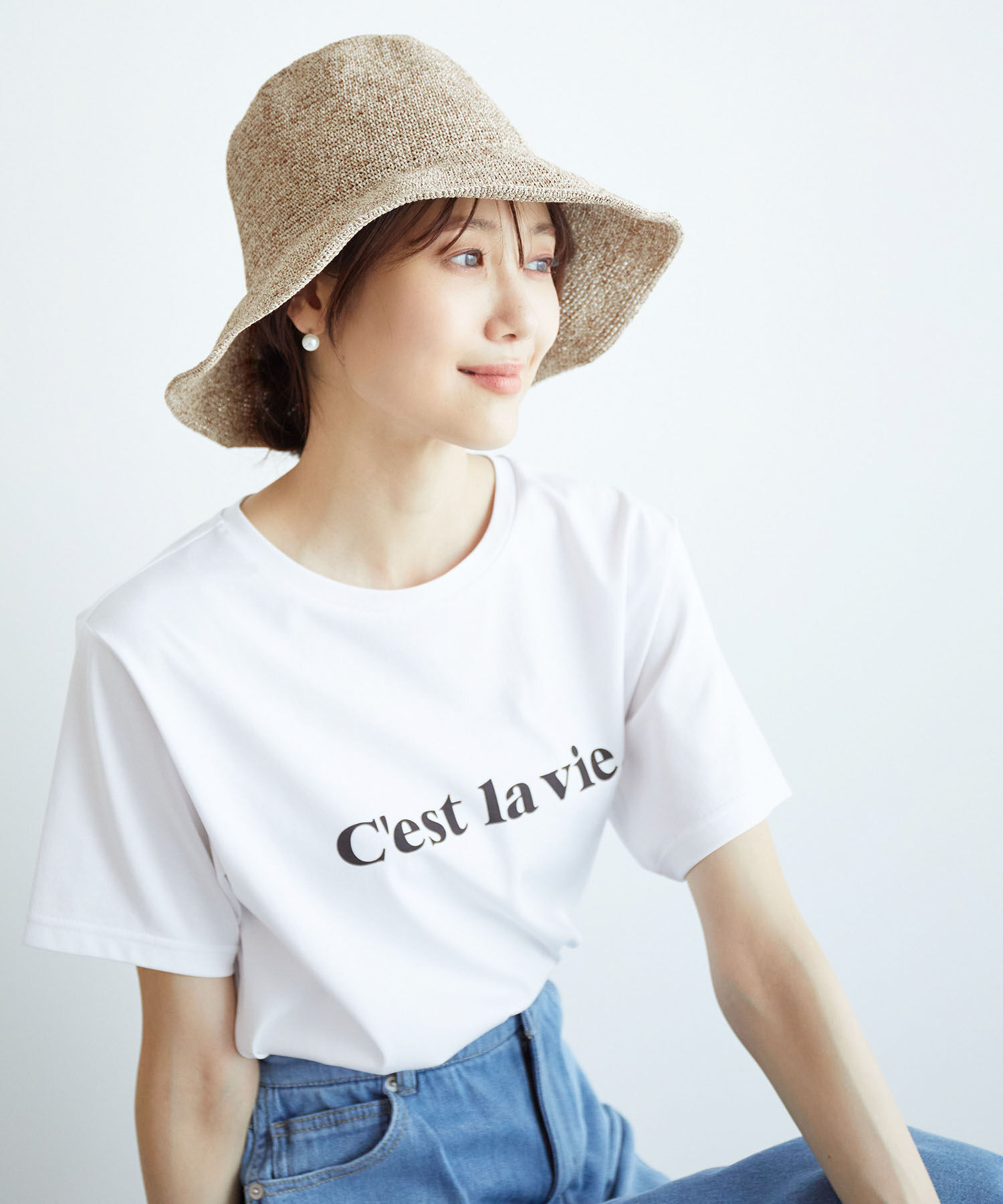 ROPE PICNIC PASSAGE「メタルチャーム付き細編みブリムハット」|ハット|ベージュ(27)