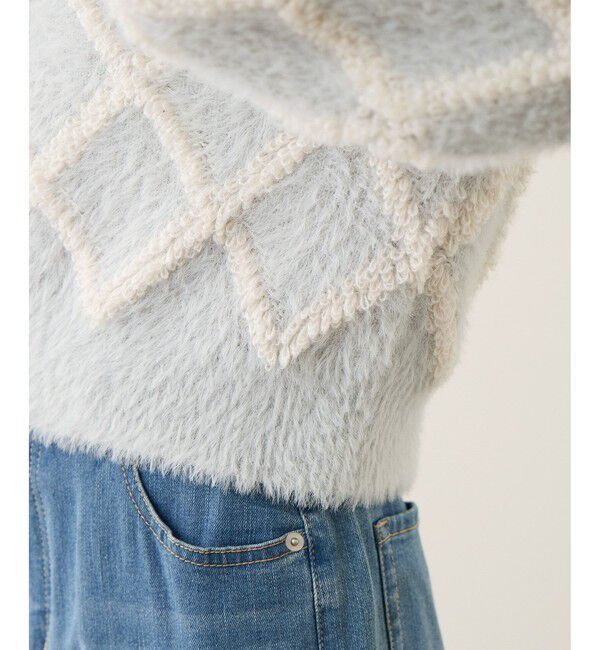 Rope&rsquo;Picnic「ダイヤチェック柄ループフェザーカーディガン」|カーディガン|