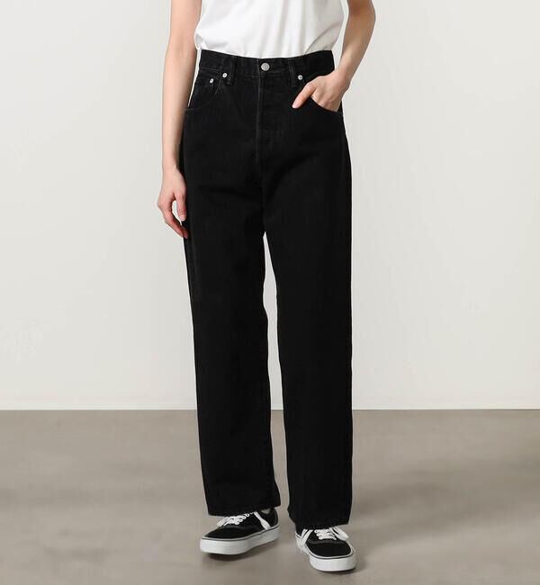  「SCYE BASICS | セルビッチ ワイドデニム Black WOMEN」|デニム|BLACK