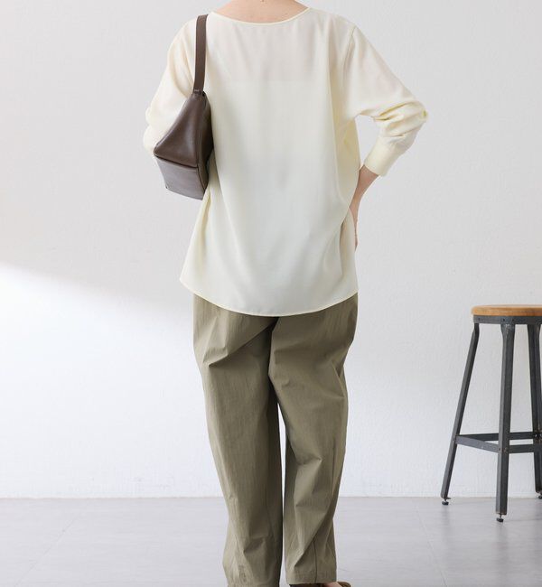  「スクエアネックジョーゼットロゴロンT」|Tシャツ・カットソー|