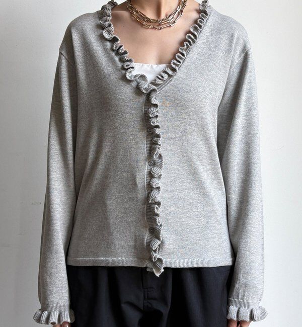  「【WEB限定】ニットフリルカーディガン」|カーディガン|