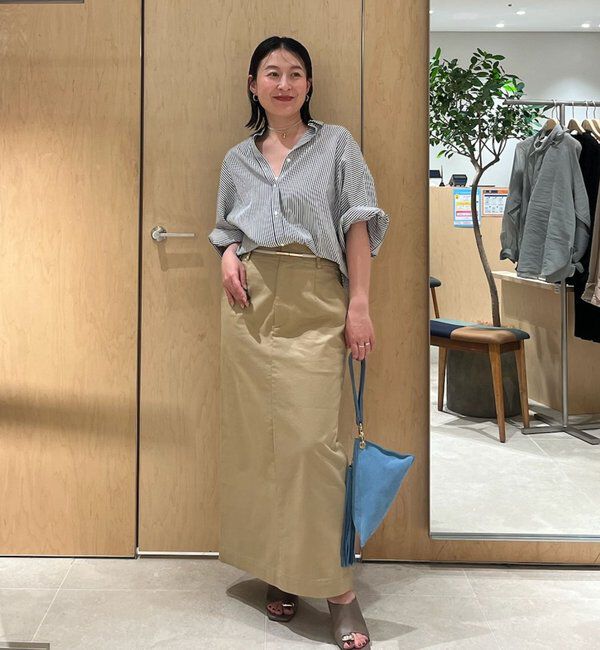  「【CHIKAコラボサイズ】チノストレッチスカート」|スカート|