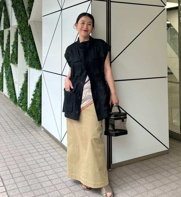  「【CHIKAコラボサイズ】チノストレッチスカート」|スカート|