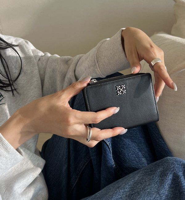  「ミニモノグラムプレートハーフウォレット」|財布|ブラック