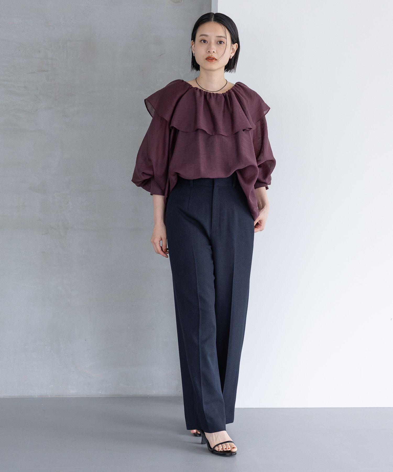 A part by 「【セットアップ対応】Ｗライクストレートパンツ」|スラックス|