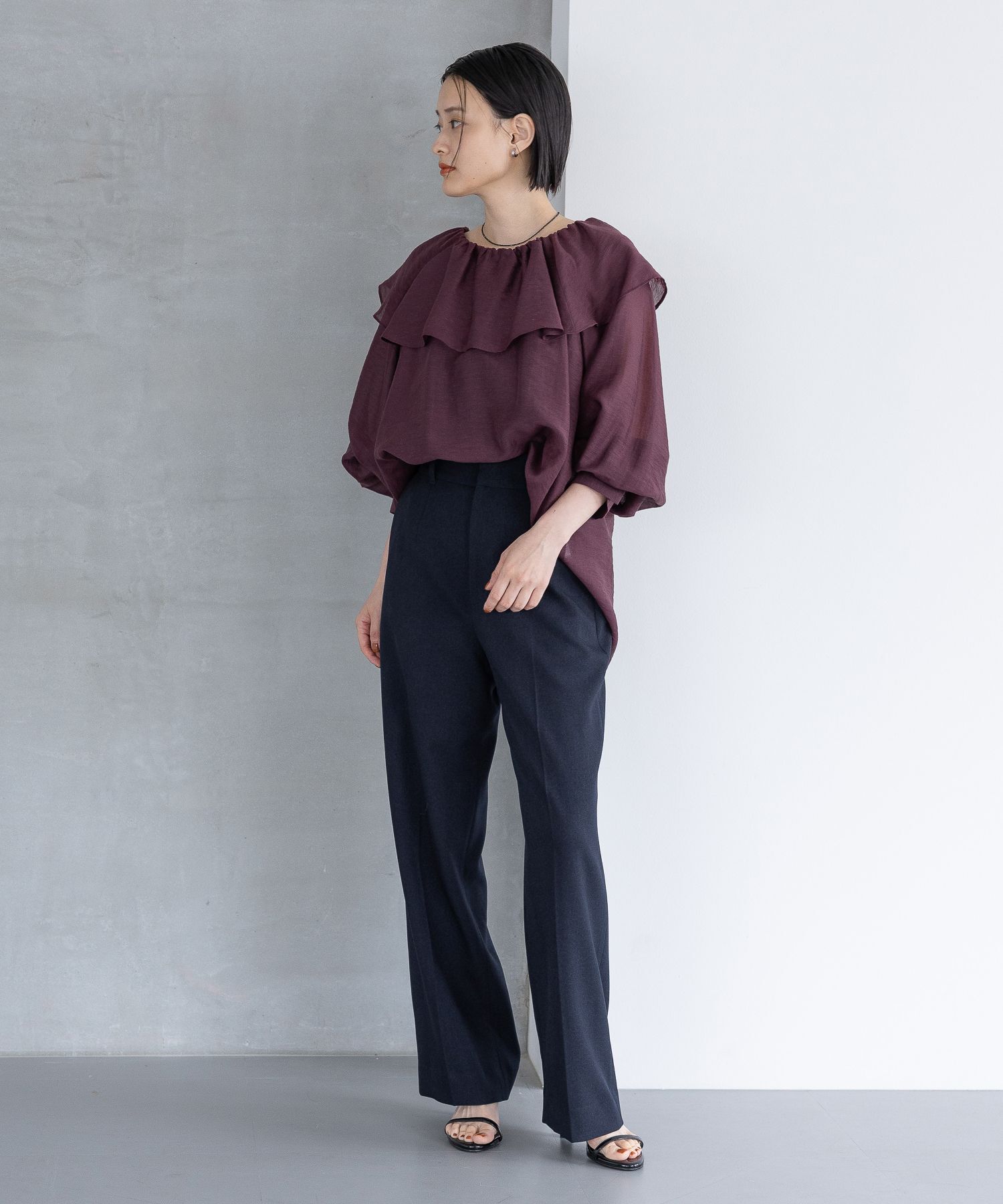 A part by 「【セットアップ対応】Ｗライクストレートパンツ」|スラックス|