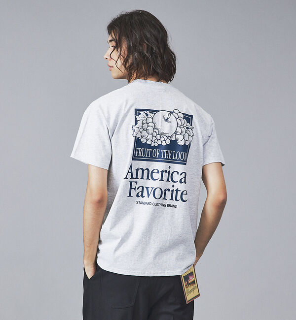 ABAHOUSE「【FRUIT OF THE LOOM】フロント＆バックプリント クルーネック シ」|Tシャツ・カットソー|グレー系その他1
