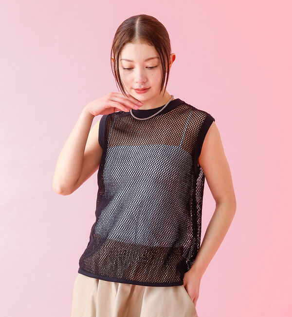 Rouge vif「【JOHNBULL/ジョンブル】メッシュノースリーブトップス / タンクトップ」|Tシャツ・カットソー|