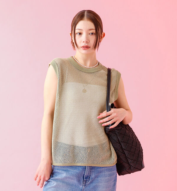 Rouge vif「【JOHNBULL/ジョンブル】メッシュノースリーブトップス / タンクトップ」|Tシャツ・カットソー|