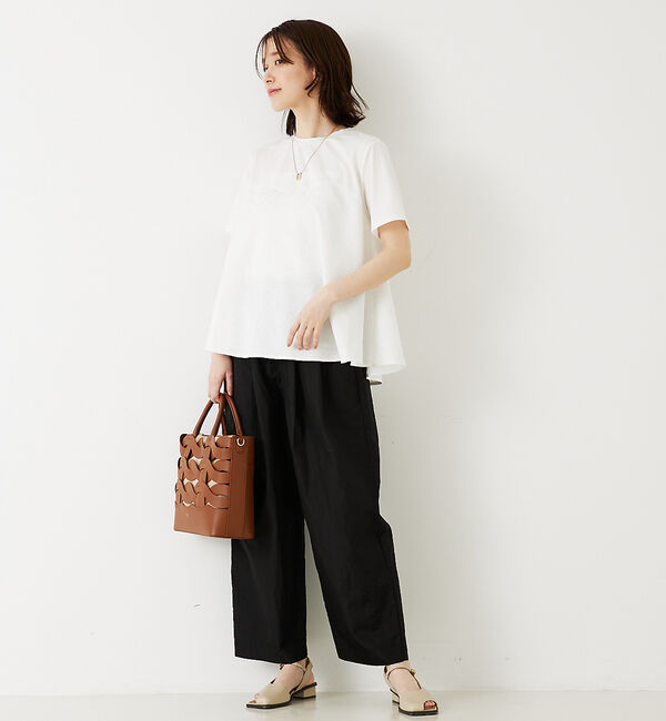 abahouse mavie「シャイニータフタワイドテーパードパンツ」|その他|