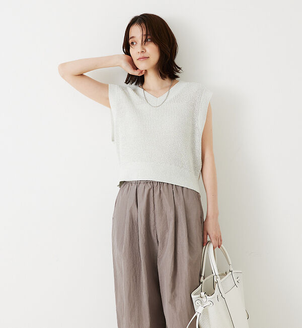 abahouse mavie「片畦ノースリーブ2WAYニット」|ニット・セーター|