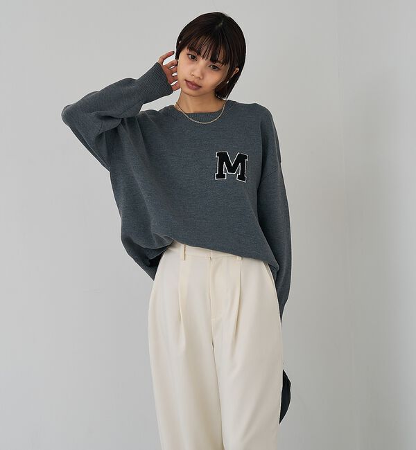 abahouse mavie「スウェットライク刺繍ニット」|ニット・セーター|