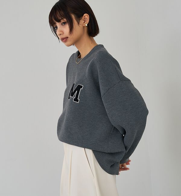 abahouse mavie「スウェットライク刺繍ニット」|ニット・セーター|