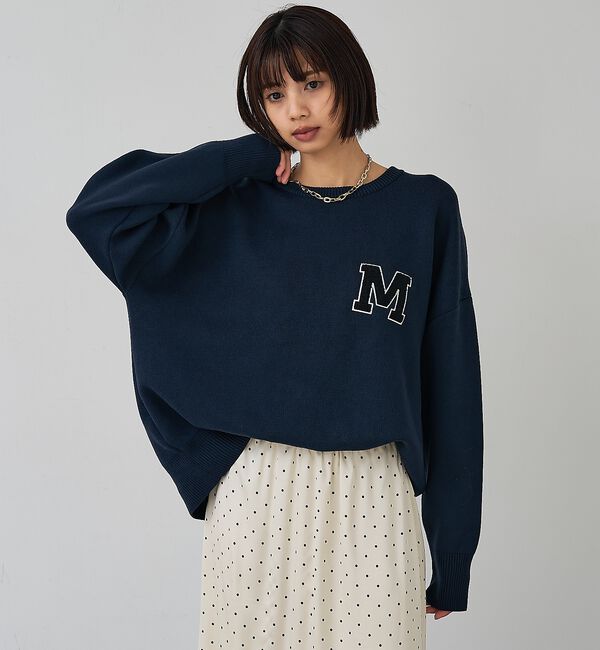 abahouse mavie「スウェットライク刺繍ニット」|ニット・セーター|