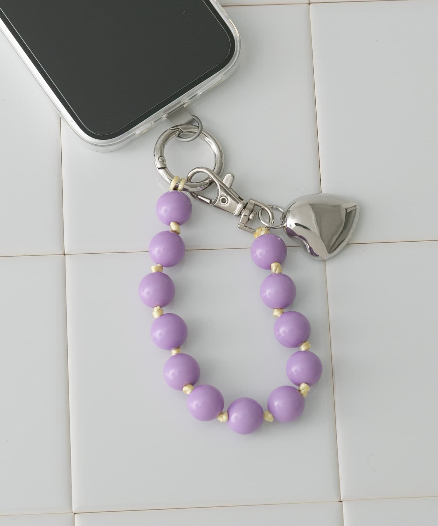 SMELLY「カラーボールミニミラーキーチェーン」|チャーム・キーホルダー|ラベンダー