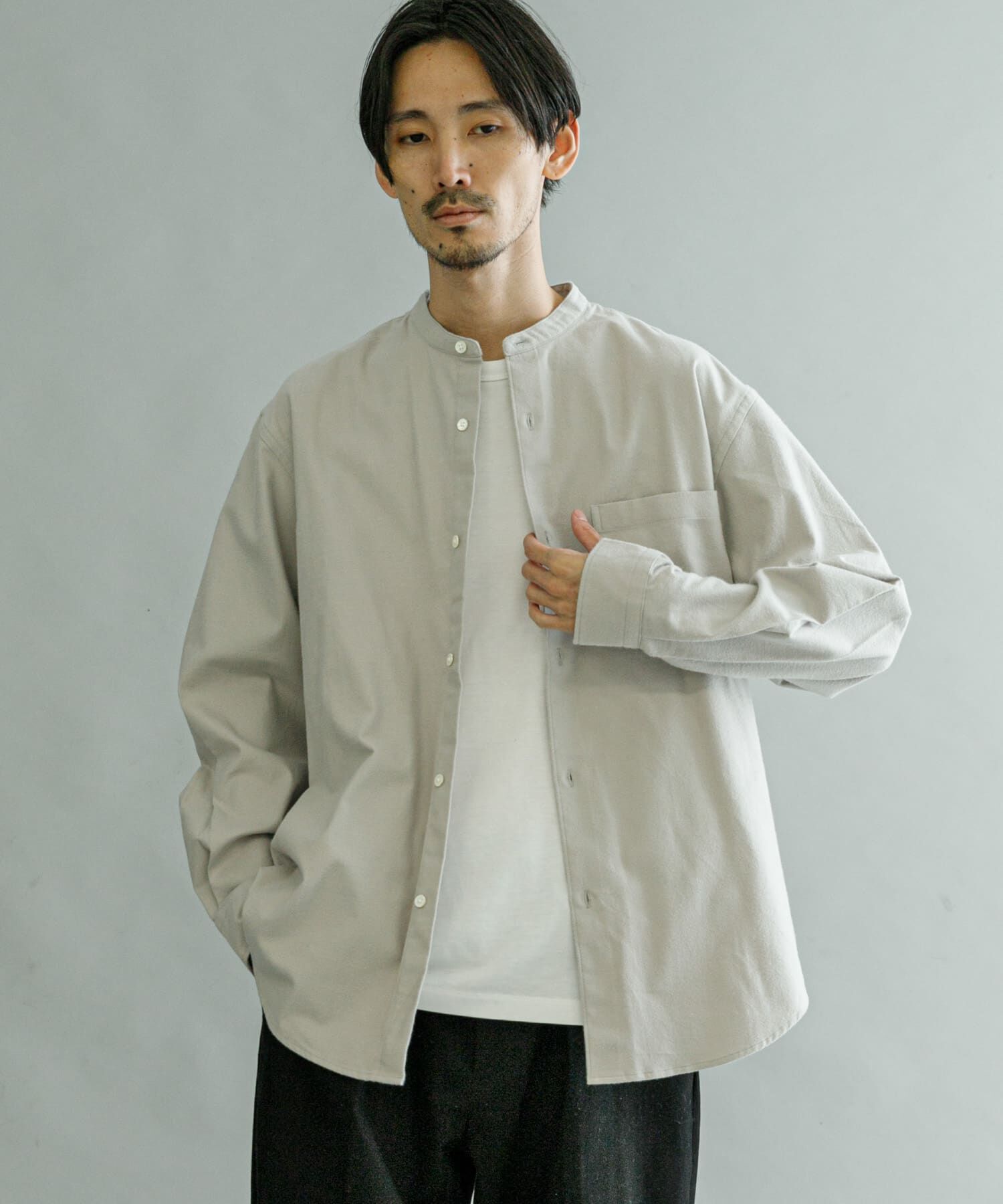 URBAN RESEARCH「『UR TECH』バンドカラーシャツ」|シャツ・ブラウス|