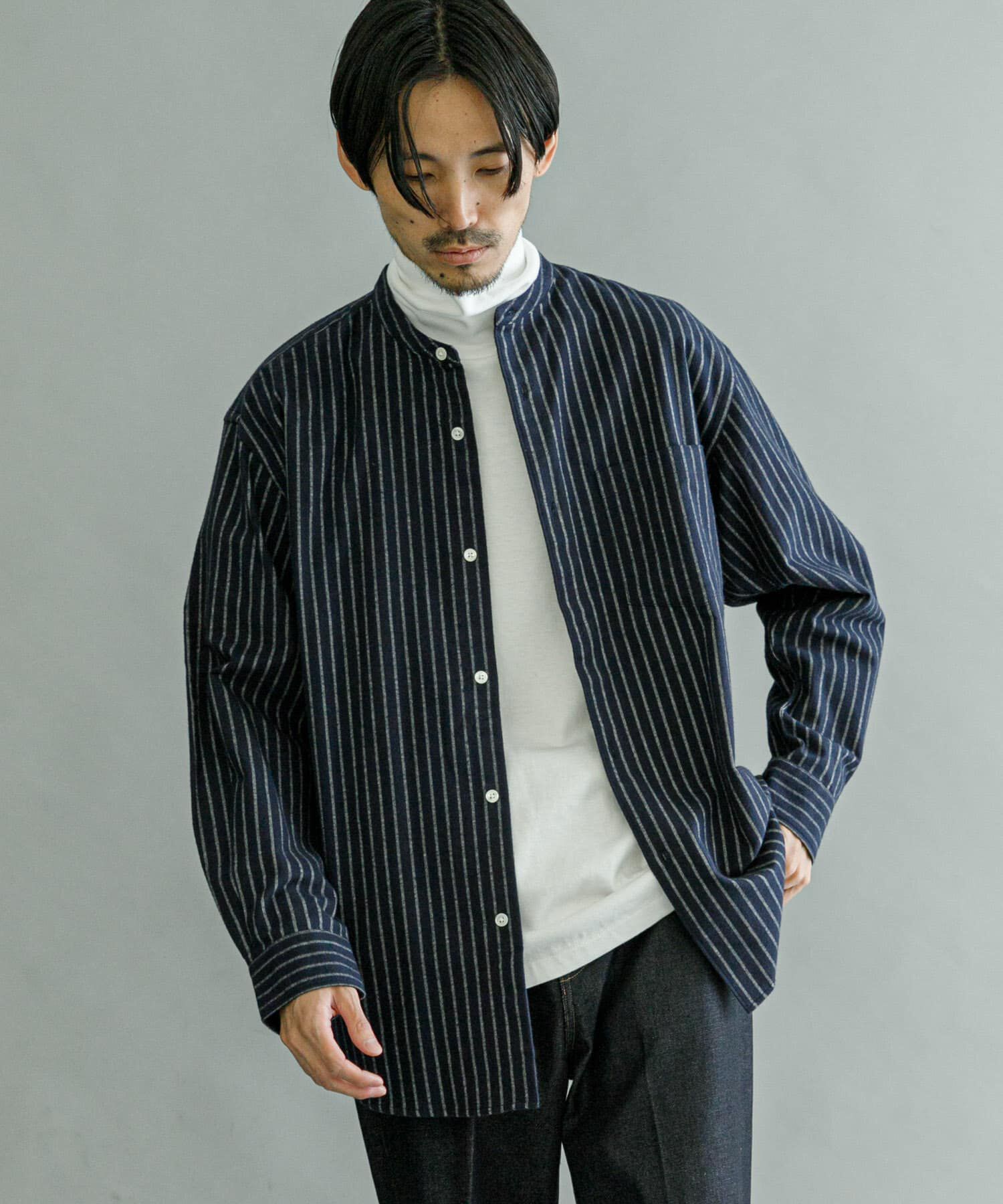 URBAN RESEARCH「『UR TECH』バンドカラーシャツ」|シャツ・ブラウス|