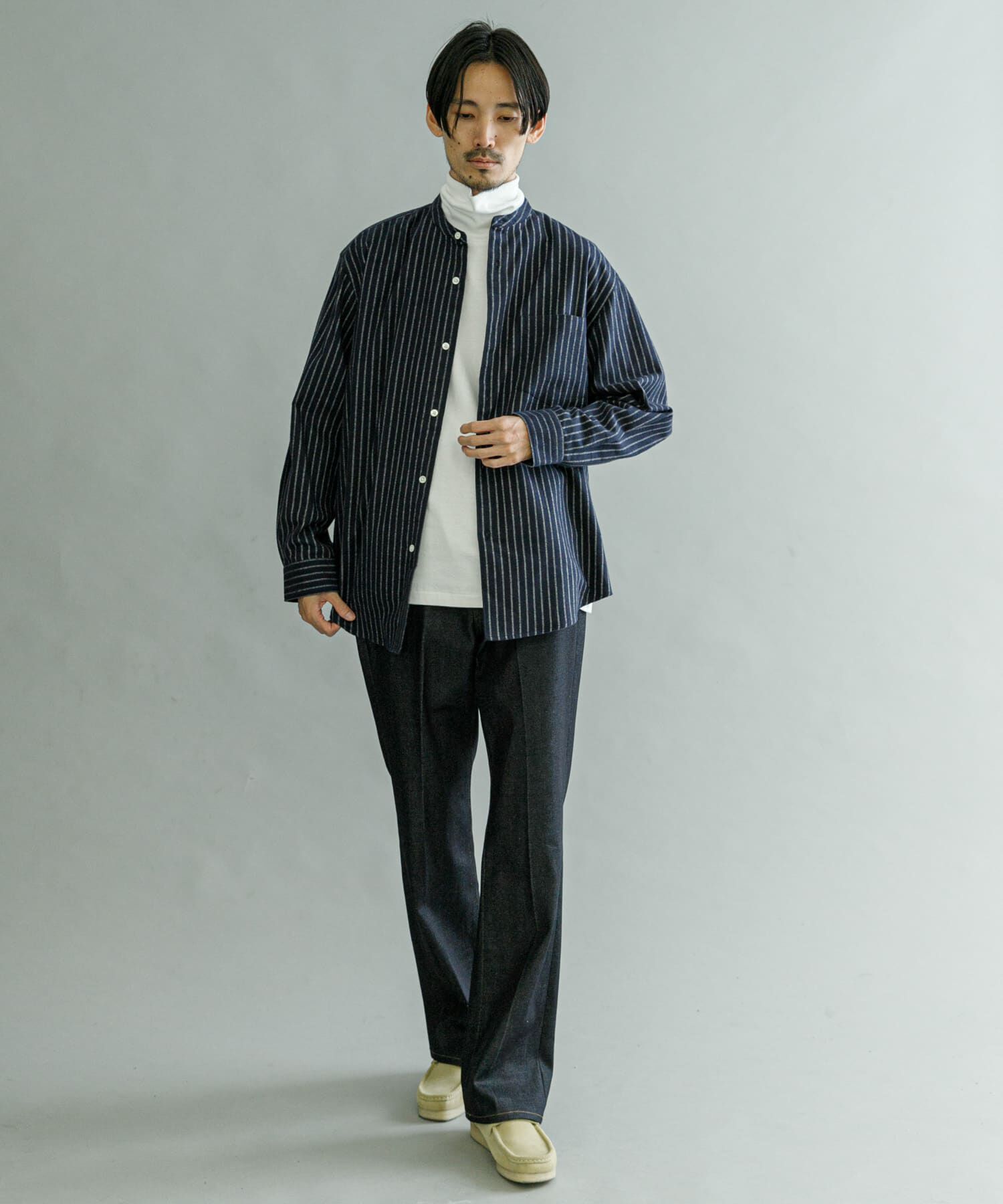 URBAN RESEARCH「『UR TECH』バンドカラーシャツ」|シャツ・ブラウス|