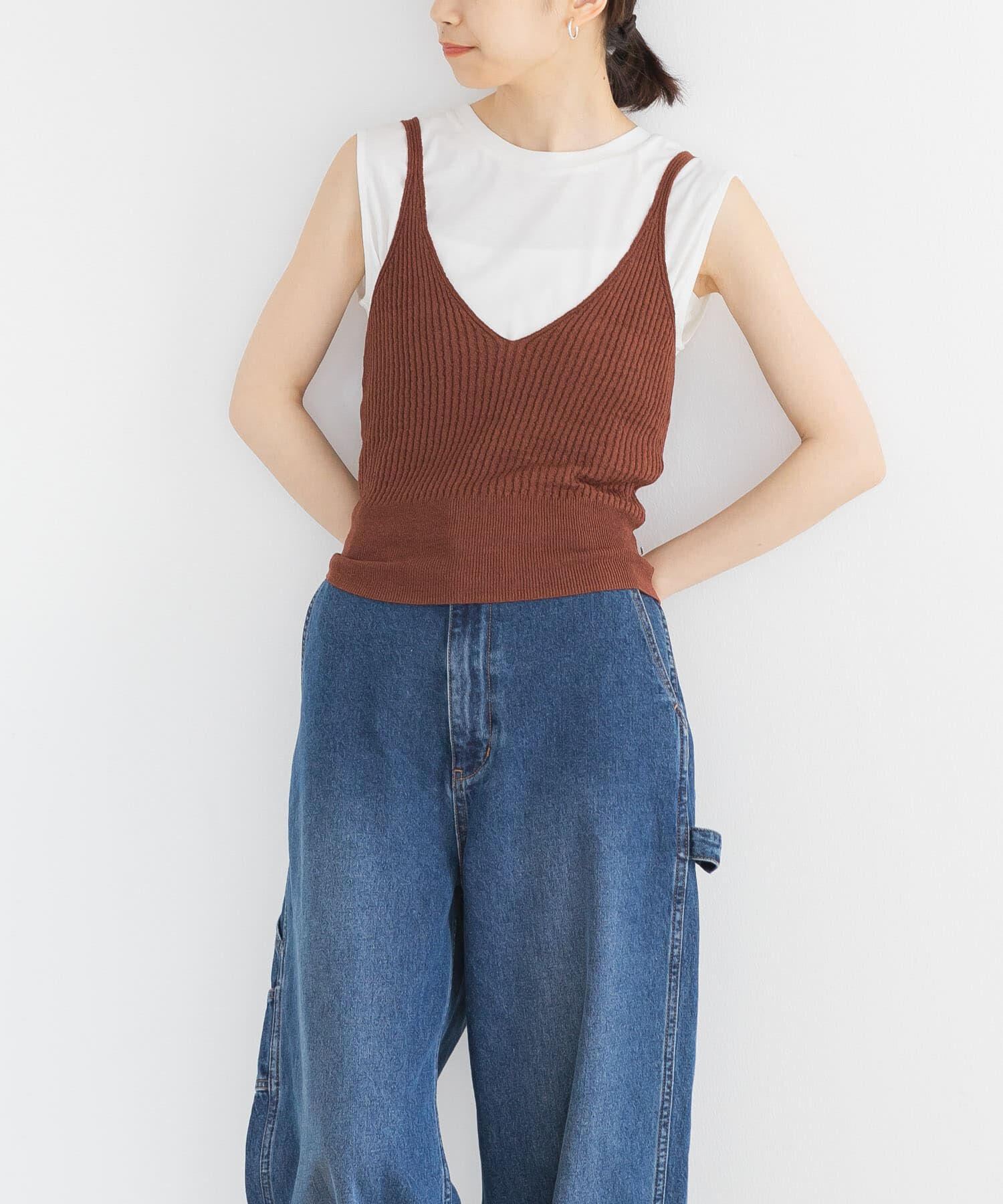 URBAN RESEARCH「ニットキャミソール」|キャミソール|ブラウン