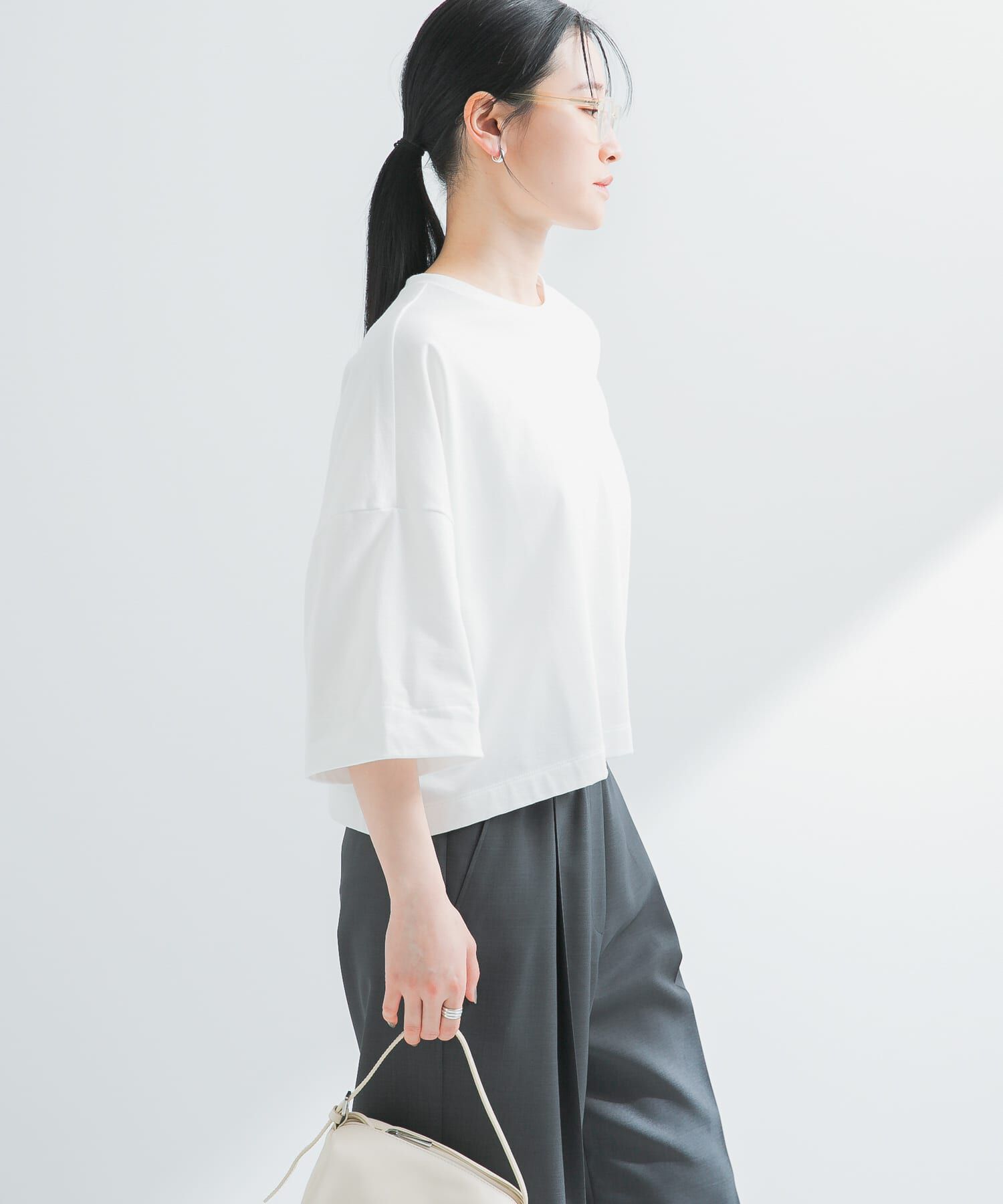 URBAN RESEARCH「ショート丈ハーフスリーブカットソー」|Tシャツ・カットソー|