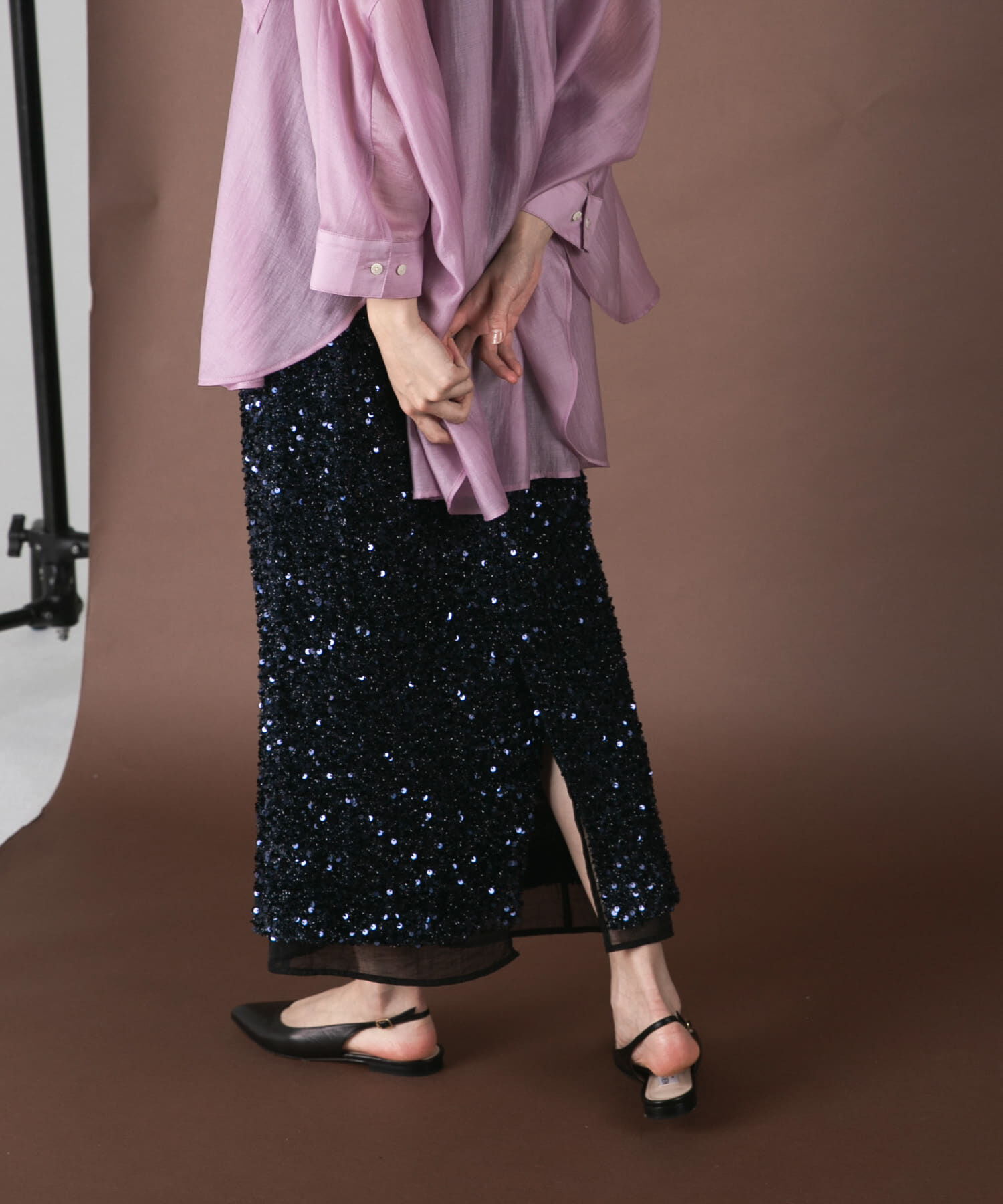 URBAN RESEARCH ROSSO「スパンコールレイヤードスカート」|スカート|