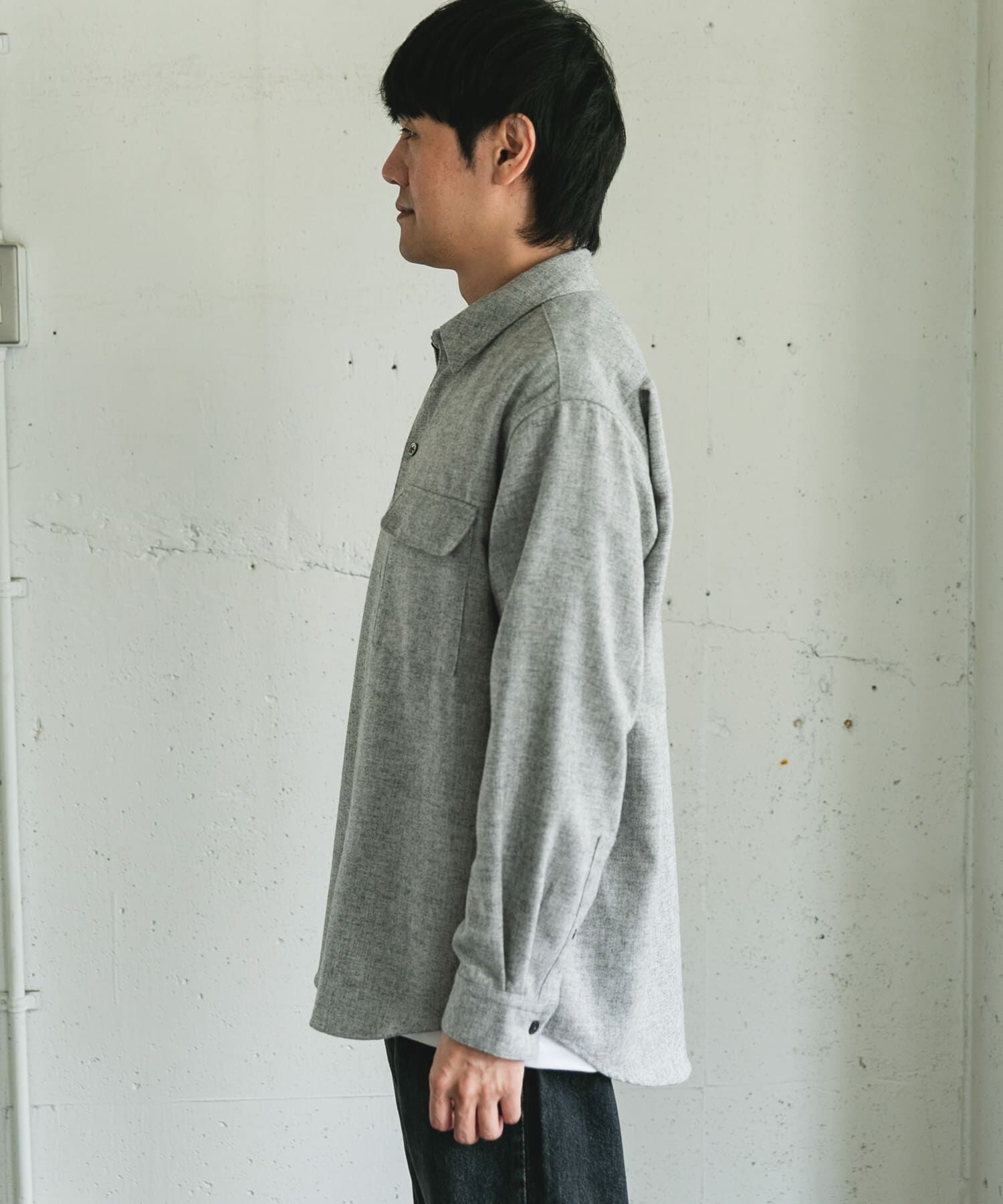 URBAN RESEARCH DOORS「フラノレギュラーカラーシャツ」|シャツ・ブラウス|