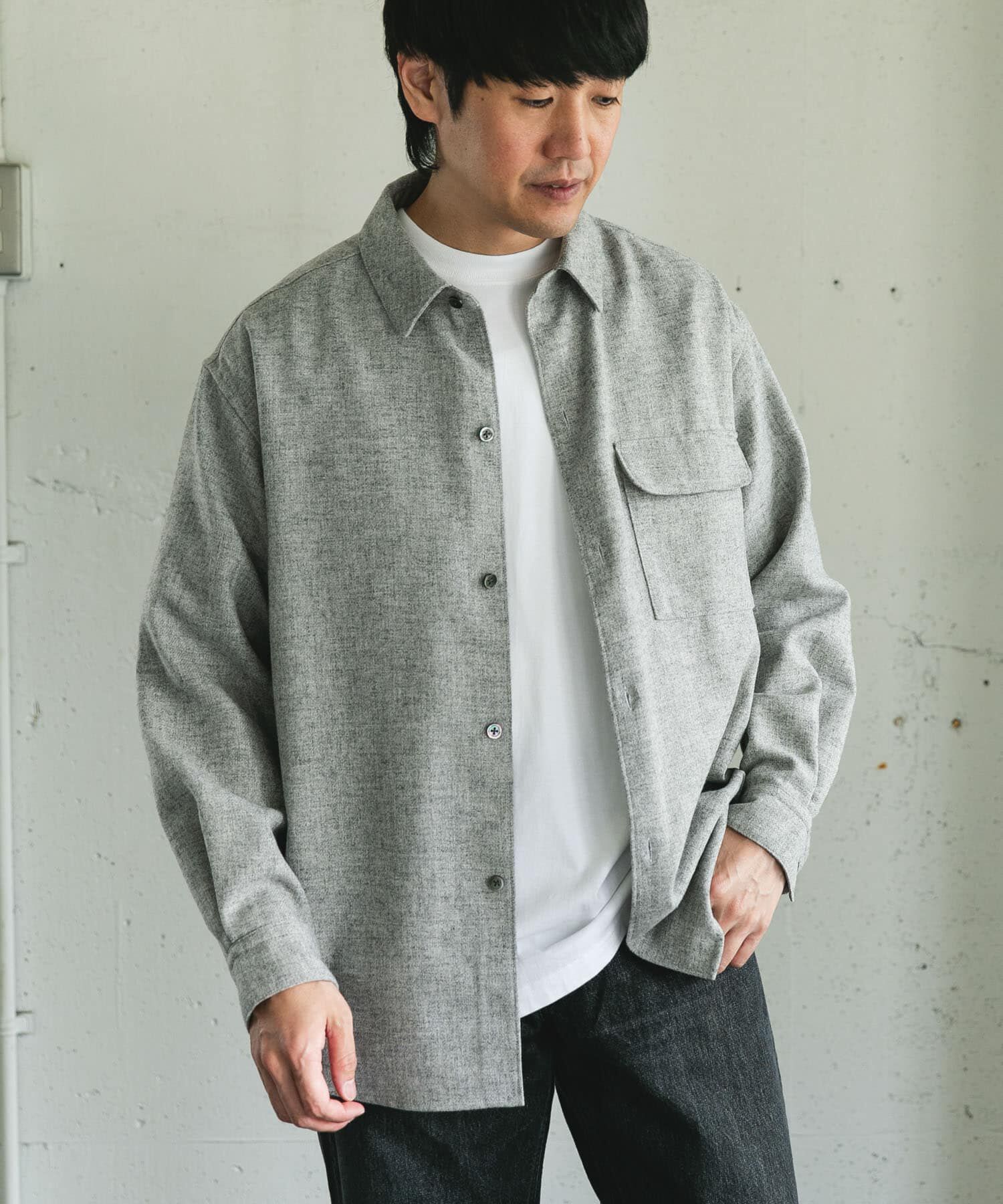 URBAN RESEARCH DOORS「フラノレギュラーカラーシャツ」|シャツ・ブラウス|