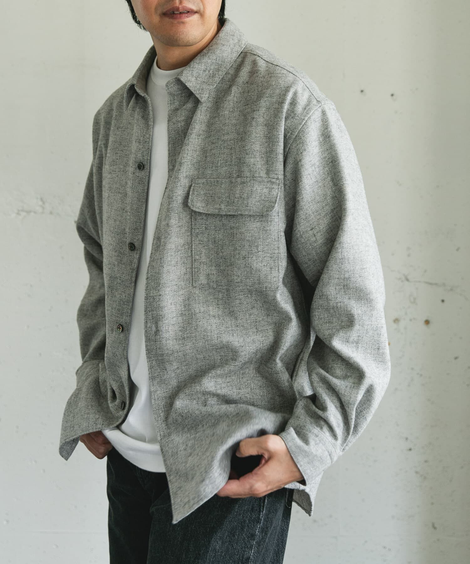 URBAN RESEARCH DOORS「フラノレギュラーカラーシャツ」|シャツ・ブラウス|