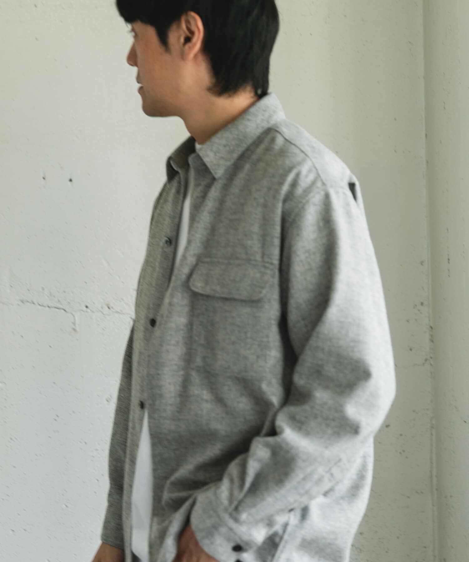 URBAN RESEARCH DOORS「フラノレギュラーカラーシャツ」|シャツ・ブラウス|