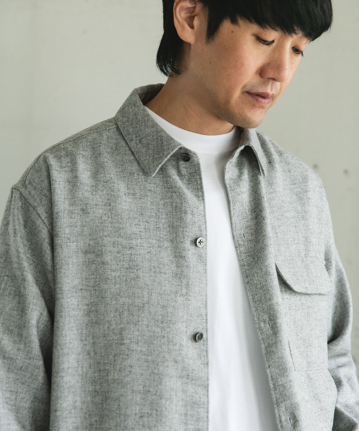 URBAN RESEARCH DOORS「フラノレギュラーカラーシャツ」|シャツ・ブラウス|