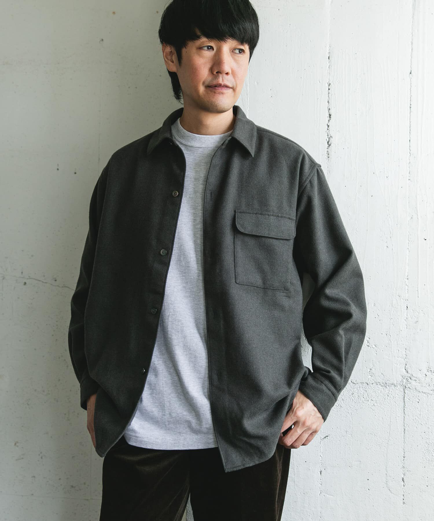 URBAN RESEARCH DOORS「フラノレギュラーカラーシャツ」|シャツ・ブラウス|
