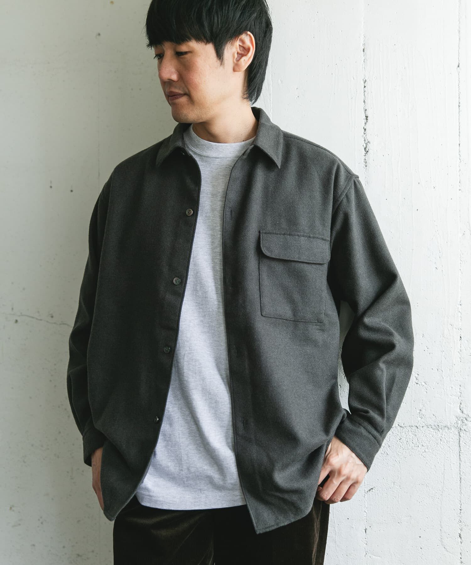 URBAN RESEARCH DOORS「フラノレギュラーカラーシャツ」|シャツ・ブラウス|
