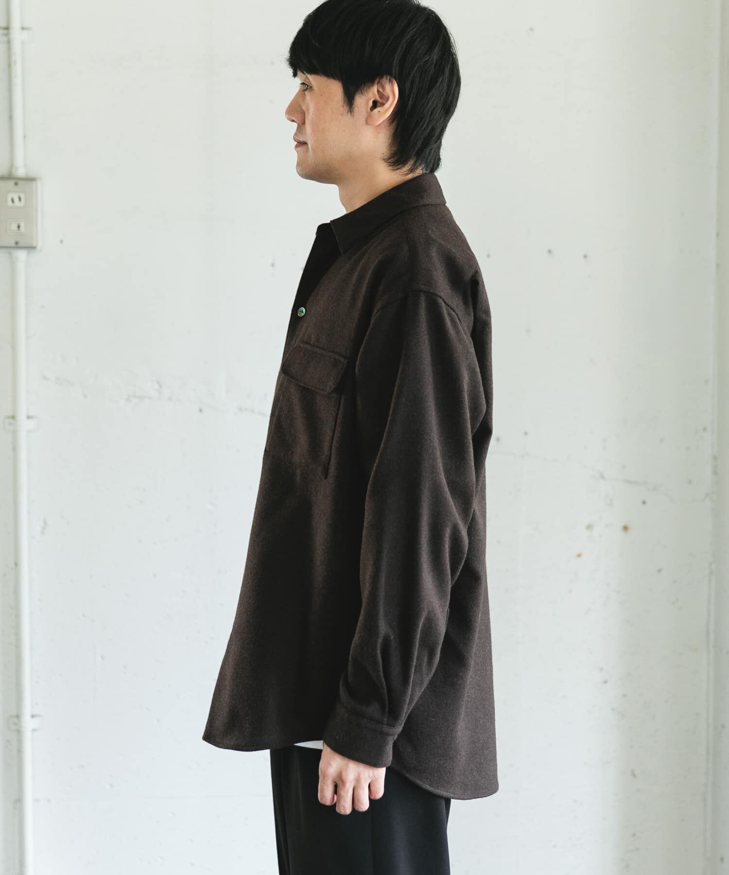 URBAN RESEARCH DOORS「フラノレギュラーカラーシャツ」|シャツ・ブラウス|