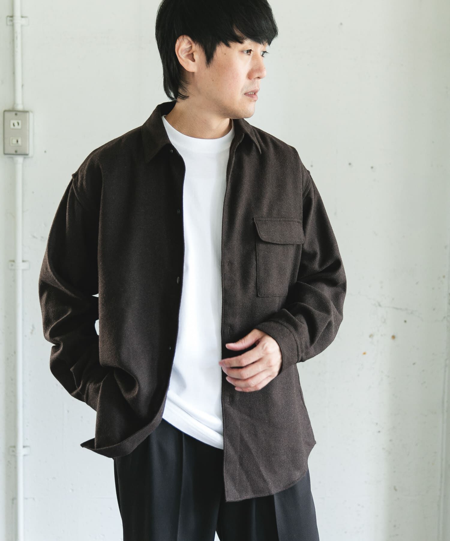 URBAN RESEARCH DOORS「フラノレギュラーカラーシャツ」|シャツ・ブラウス|