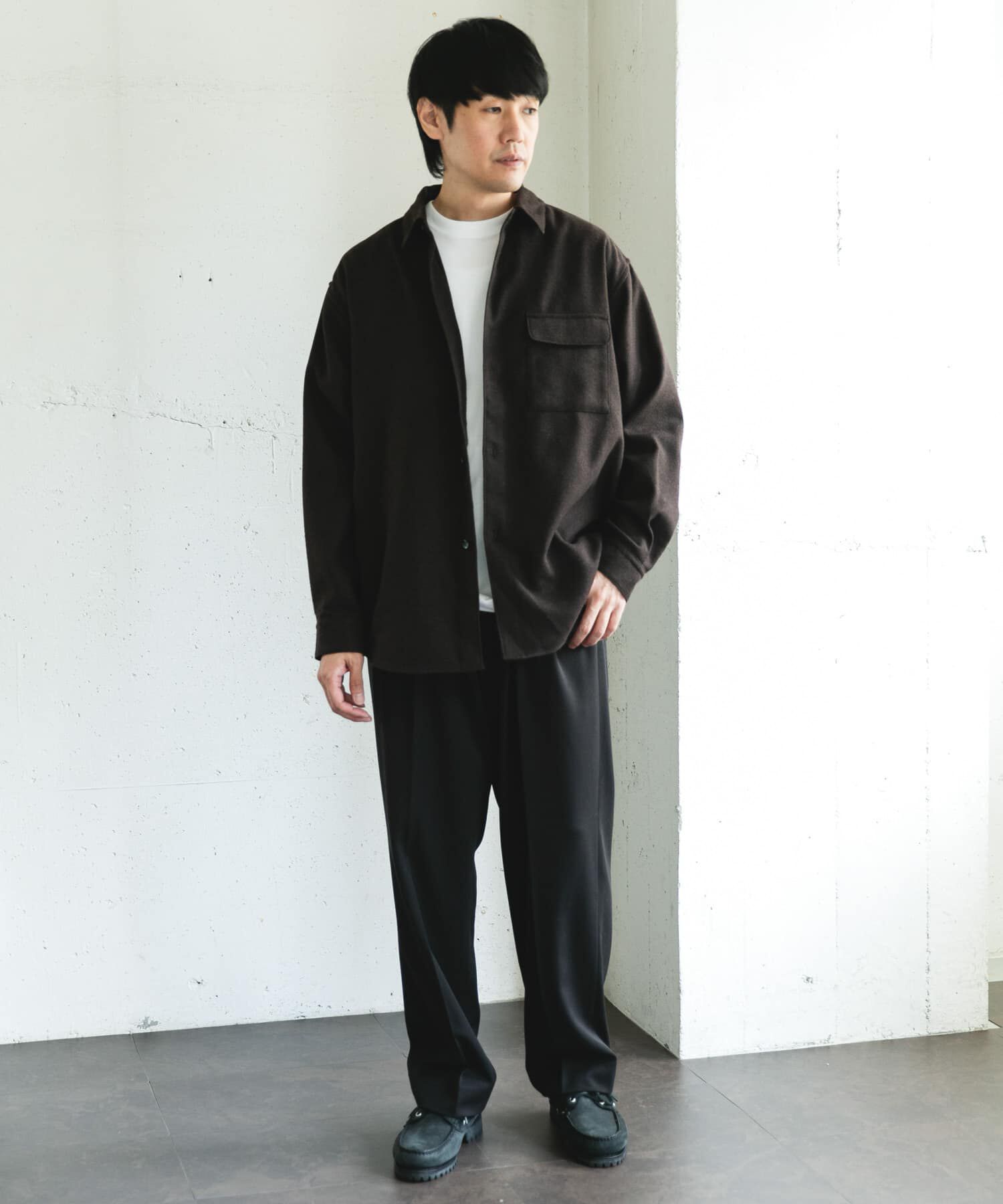 URBAN RESEARCH DOORS「フラノレギュラーカラーシャツ」|シャツ・ブラウス|