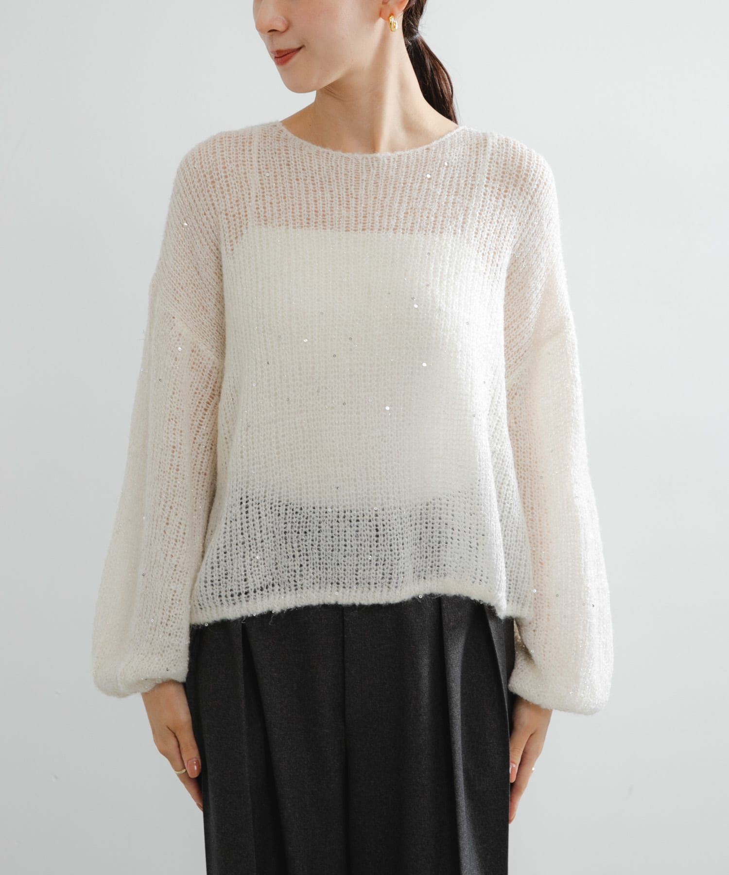 URBAN RESEARCH「スパンコールモヘヤルーズニット」|ニット・セーター|
