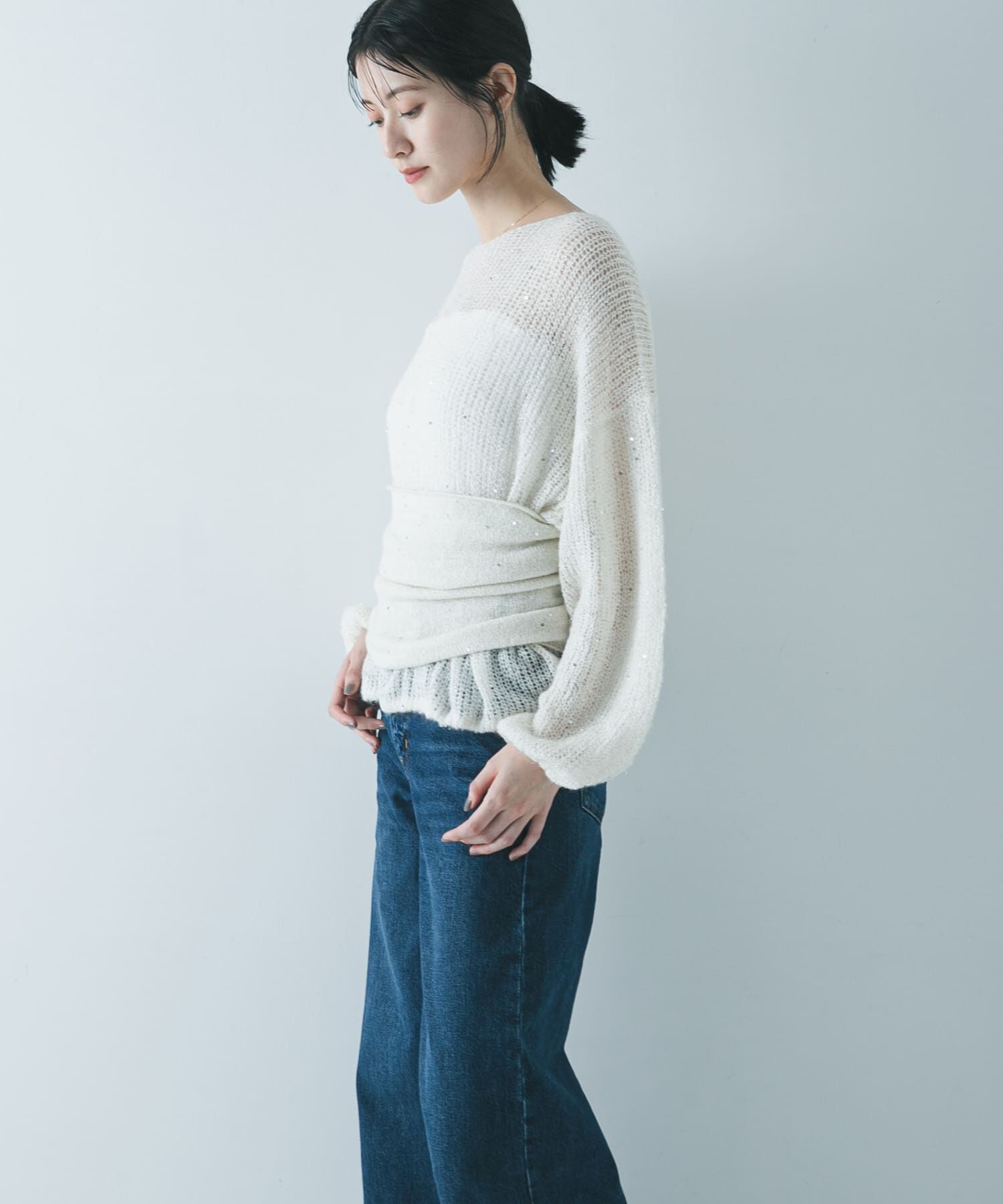 URBAN RESEARCH「スパンコールモヘヤルーズニット」|ニット・セーター|