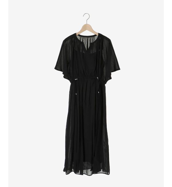 le.coeur blanc「スキッパーギャザーフレアスリーブワンピース」|ワンピース|