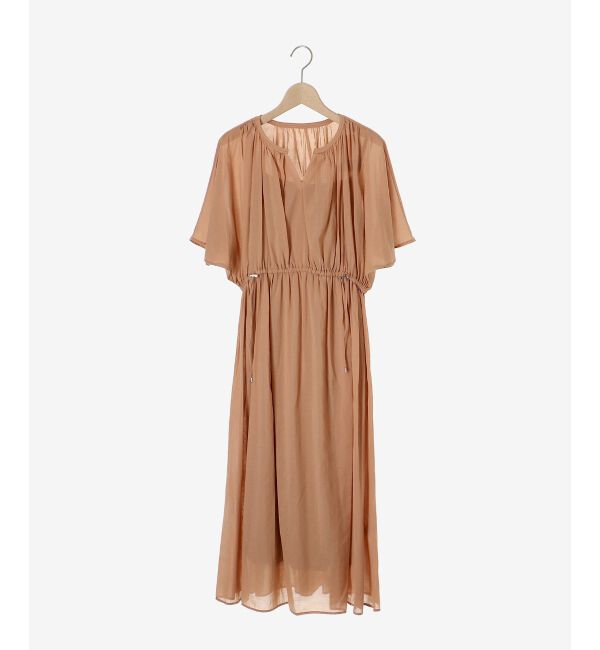 le.coeur blanc「スキッパーギャザーフレアスリーブワンピース」|ワンピース|