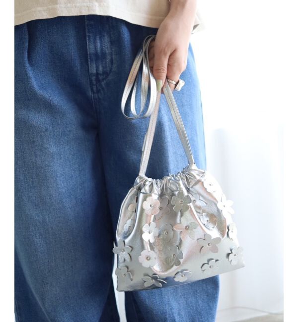 le.coeur blanc「フラワードロストバッグ」|ショルダー・メッセンジャー|シルバー