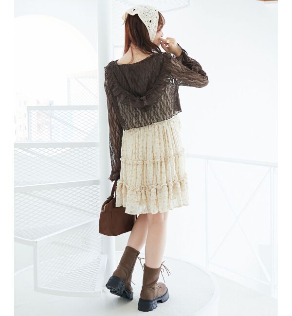  「フード付きフリルカーデ」|カーディガン|