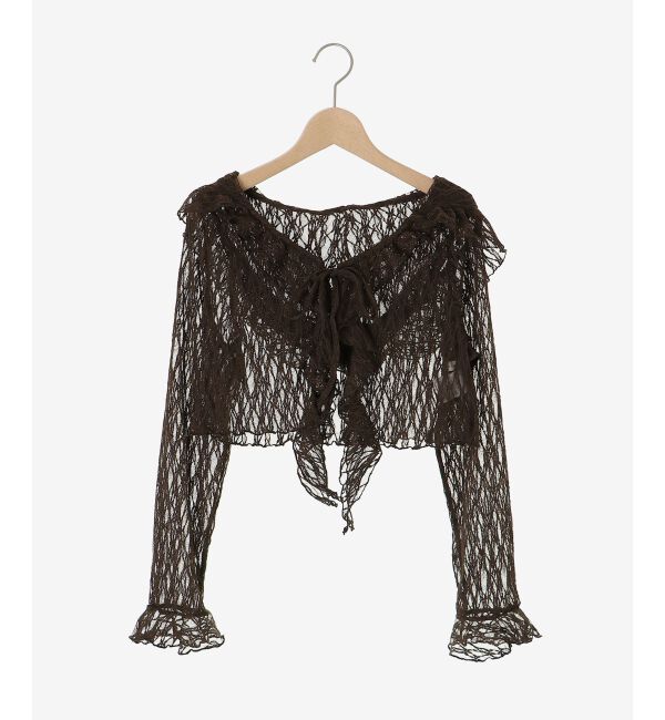  「フード付きフリルカーデ」|カーディガン|