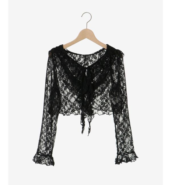  「フード付きフリルカーデ」|カーディガン|