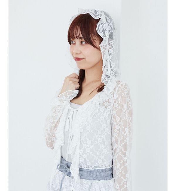  「フード付きフリルカーデ」|カーディガン|