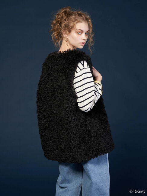  「ファーベスト/Mickey」|ベスト・ジレ|ブラック