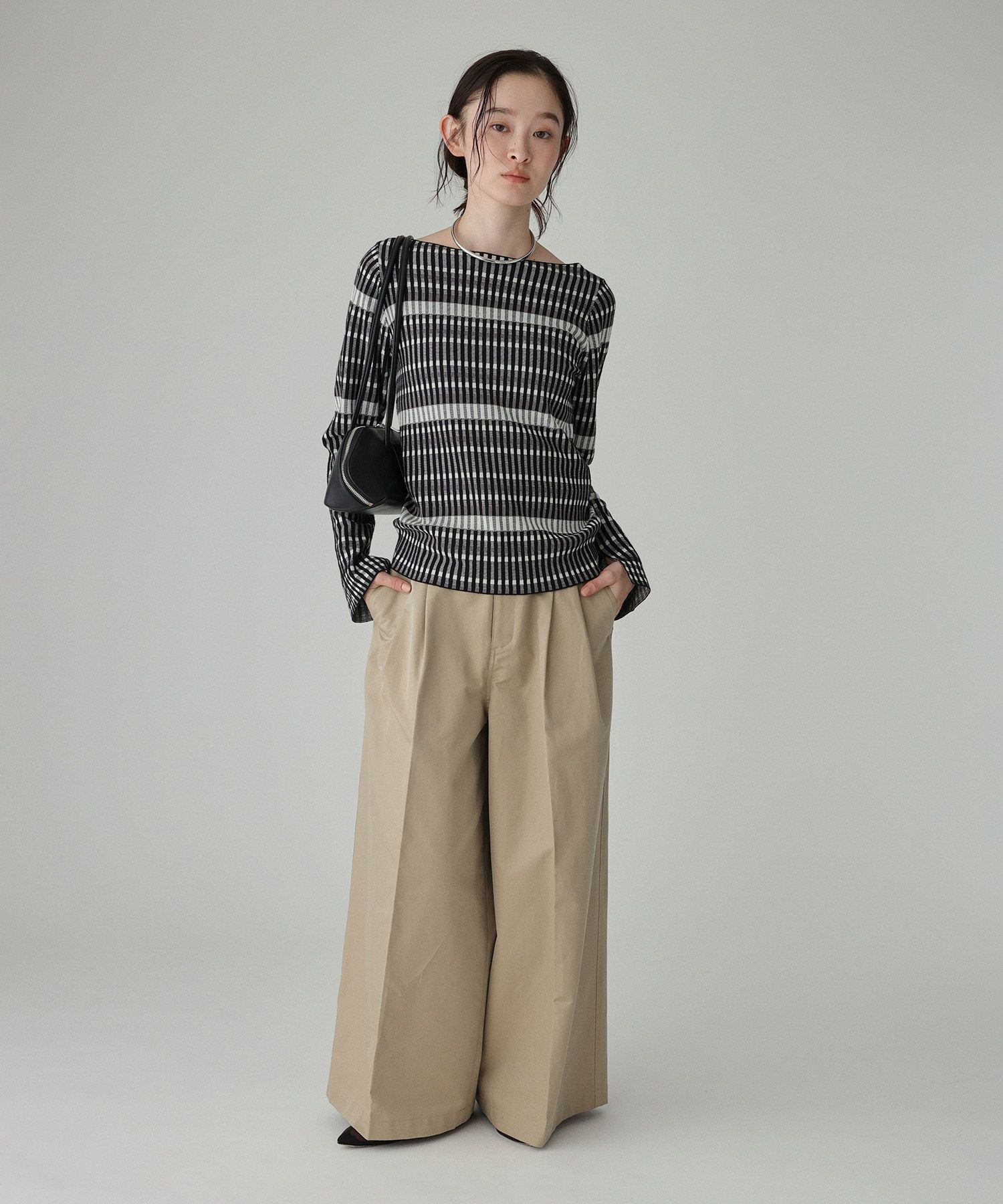 BABYLONE「ギンガム柄プルオーバー」|ニット・セーター|