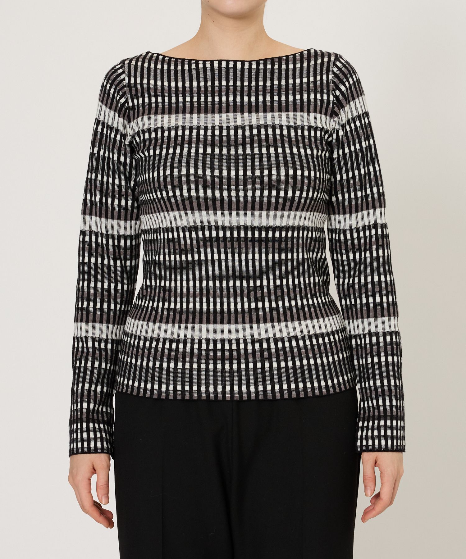 BABYLONE「ギンガム柄プルオーバー」|ニット・セーター|