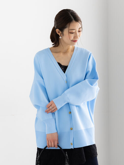 Te chichi「コクーンVネックカーディガン」|カーディガン|サックスブルー