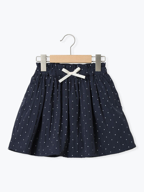 Samansa Mos2 Lagom「ドット柄スカパン」|スカート|ネイビー